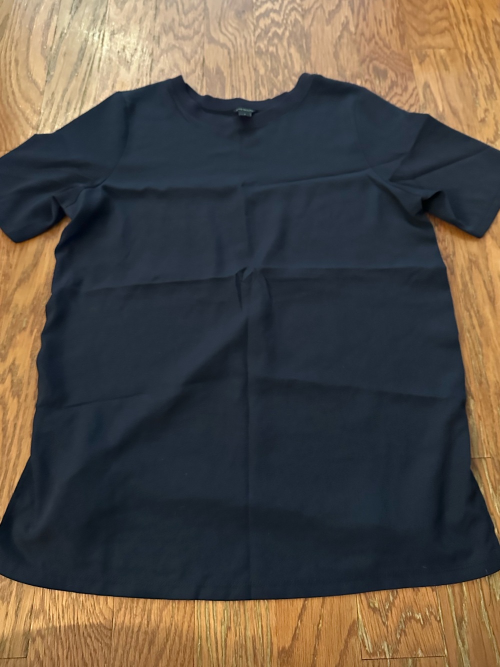 Ann Taylor Short-Sleeve Crewneck Top - Navy Blue